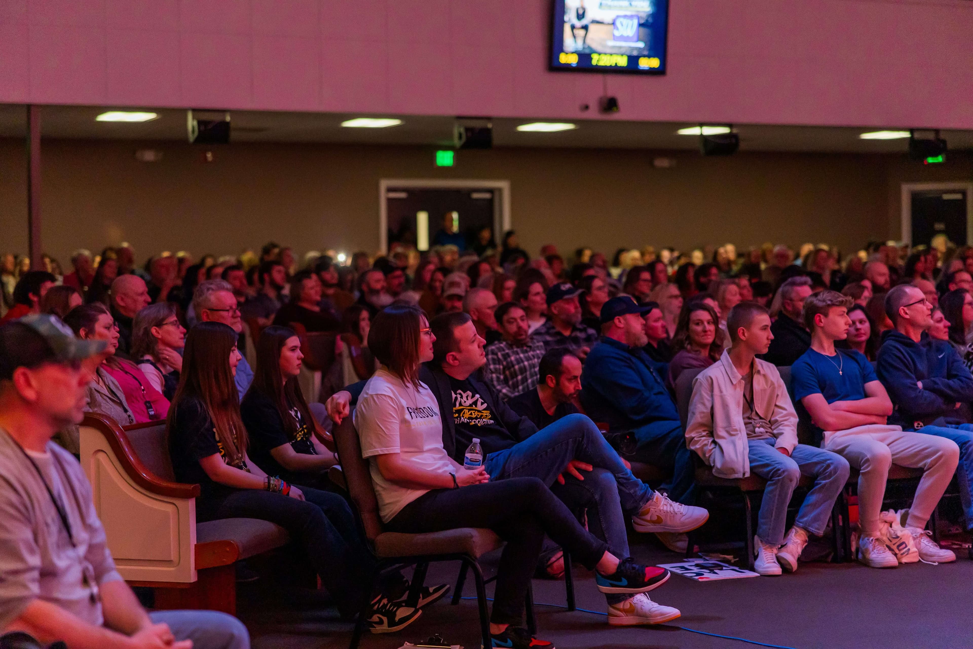 Packed crowd at a Shenandoah Valley Teen Challenge concert fundraiser in Winchester, Virginia
