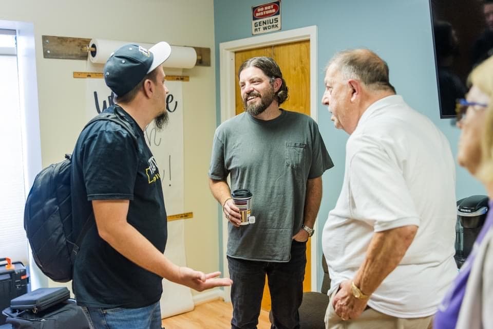 John Franich, Justin Franich, and Josh Baldwin at a Shenandoah Valley Teen Challenge event
